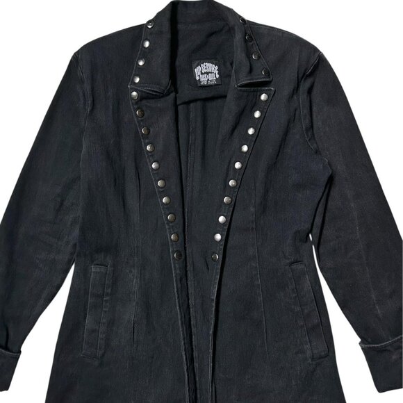 80s vintage Lip Service denim studded jacket Rock n Roll pirate goth punk jean. - Picture 2 of 7